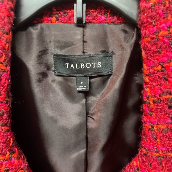 Talbots Women's Red Tweed Jacket - Picture 2 of 5